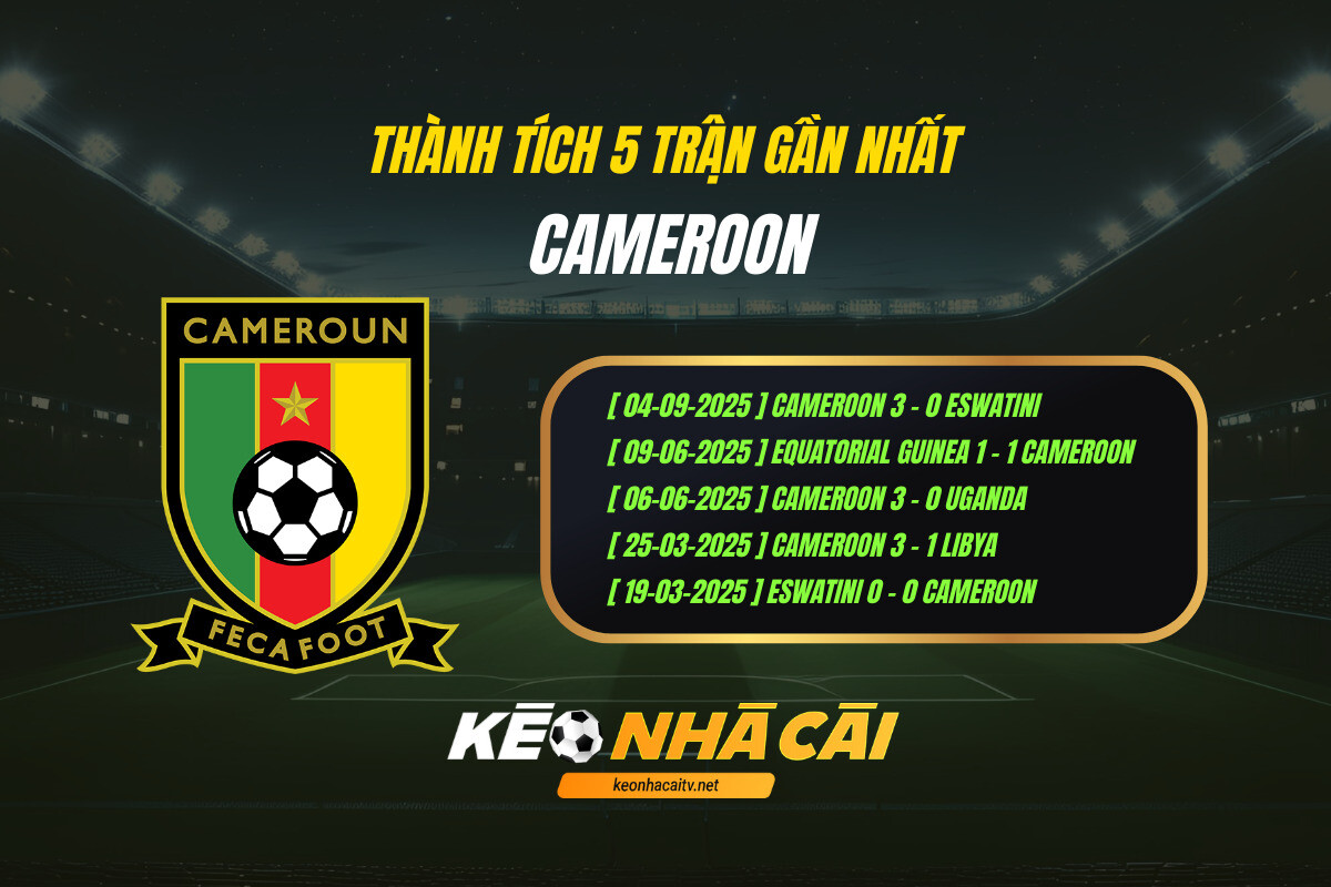 Thanh Tich 5 Tran Gan Nhat Cameroon Keo Nha Cai Thành Tích 5 Trận Gần Nhất Cameroon Keo Nha Cai