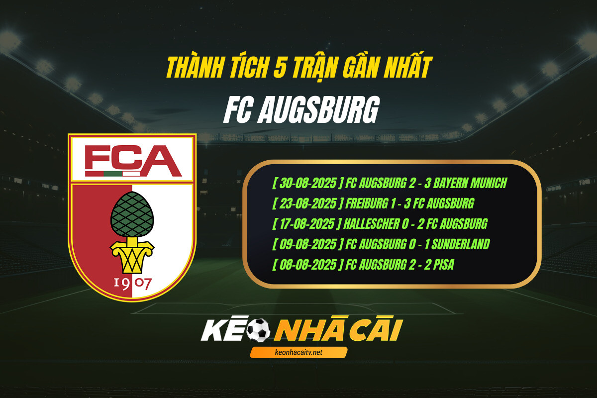 Thanh Tich 5 Tran Gan Nhat Fc Augsburg Keo Nha Cai Thành Tích 5 Trận Gần Nhất Fc Augsburg Keo Nha Cai
