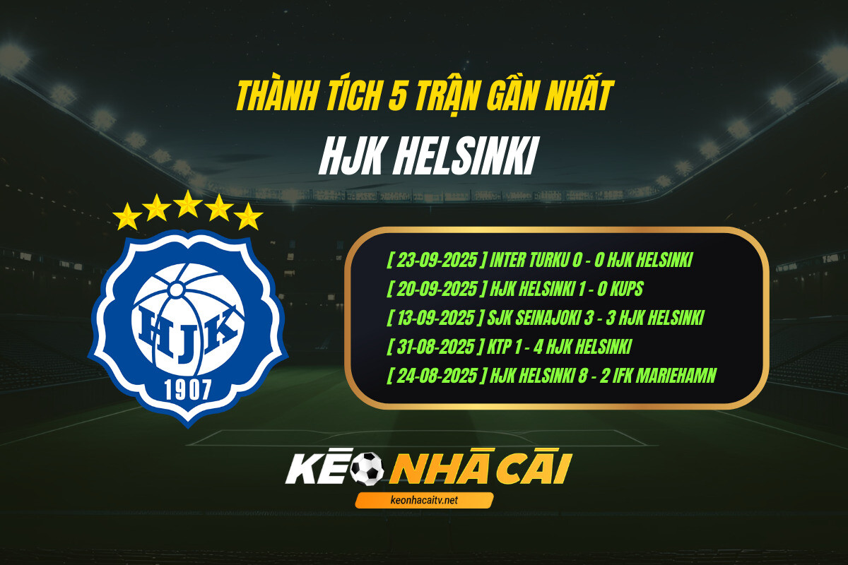 Thanh Tich 5 Tran Gan Nhat Hjk Helsinki Keo Nha Cai Thành Tích 5 Trận Gần Nhất Hjk Helsinki Kèo Nhà Cái