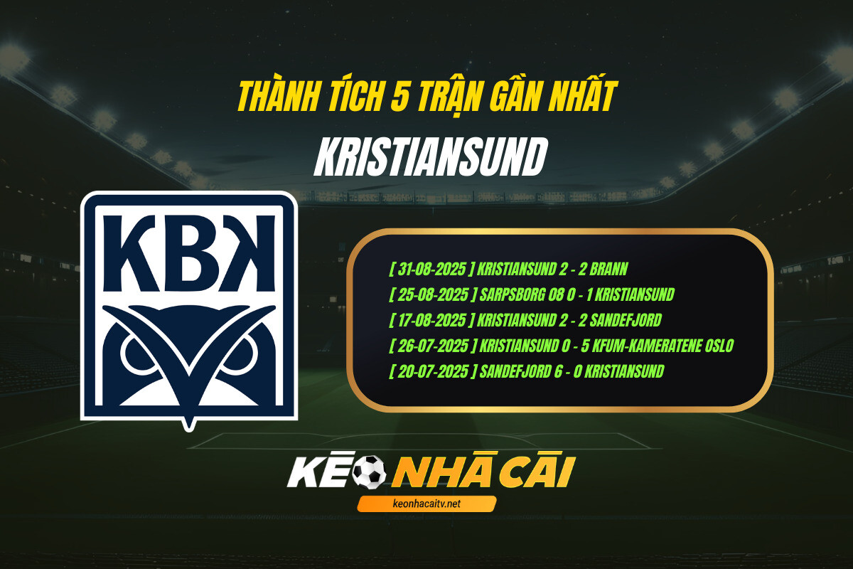 Thanh Tich 5 Tran Gan Nhat Kristiansund Keo Nha Cai Thành Tích 5 Trận Gần Nhất Kristiansund Keo Nha Cai