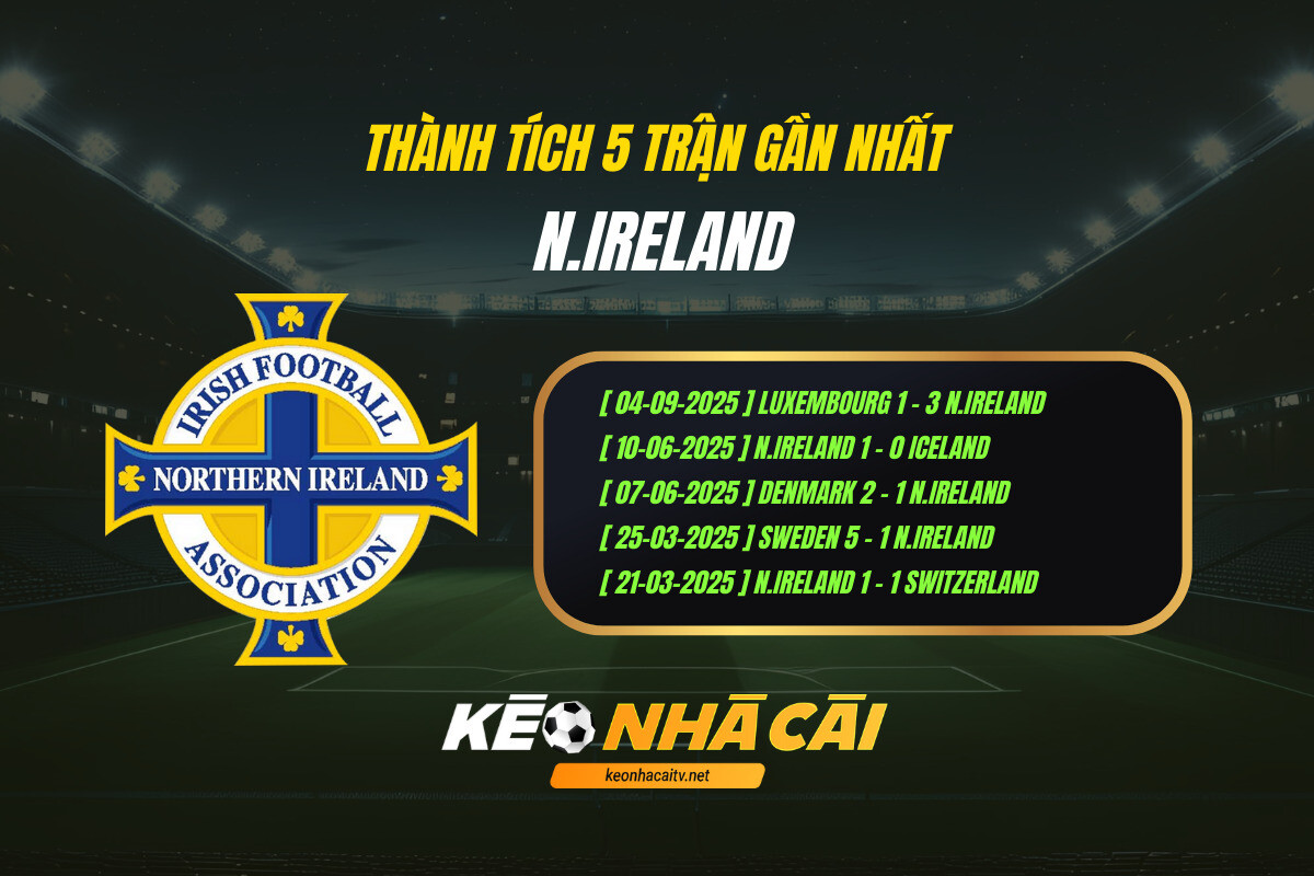 Thanh Tich 5 Tran Gan Nhat N.ireland Keo Nha Cai Thành Tích 5 Trận Gần Nhất N.ireland Keo Nha Cai