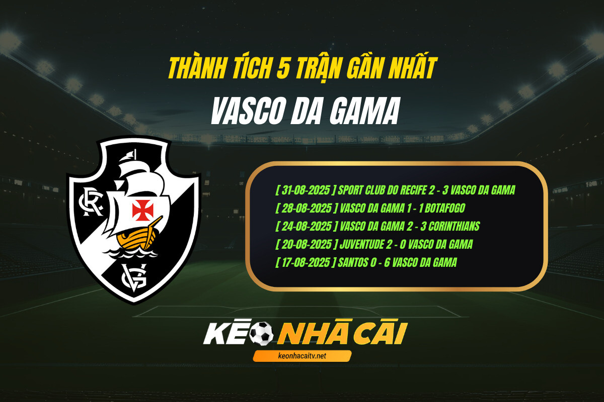 Thanh Tich 5 Tran Gan Nhat Vasco Da Gama Keo Nha Cai Thành Tích 5 Trận Gần Nhất Vasco Da Gama Keo Nha Cai