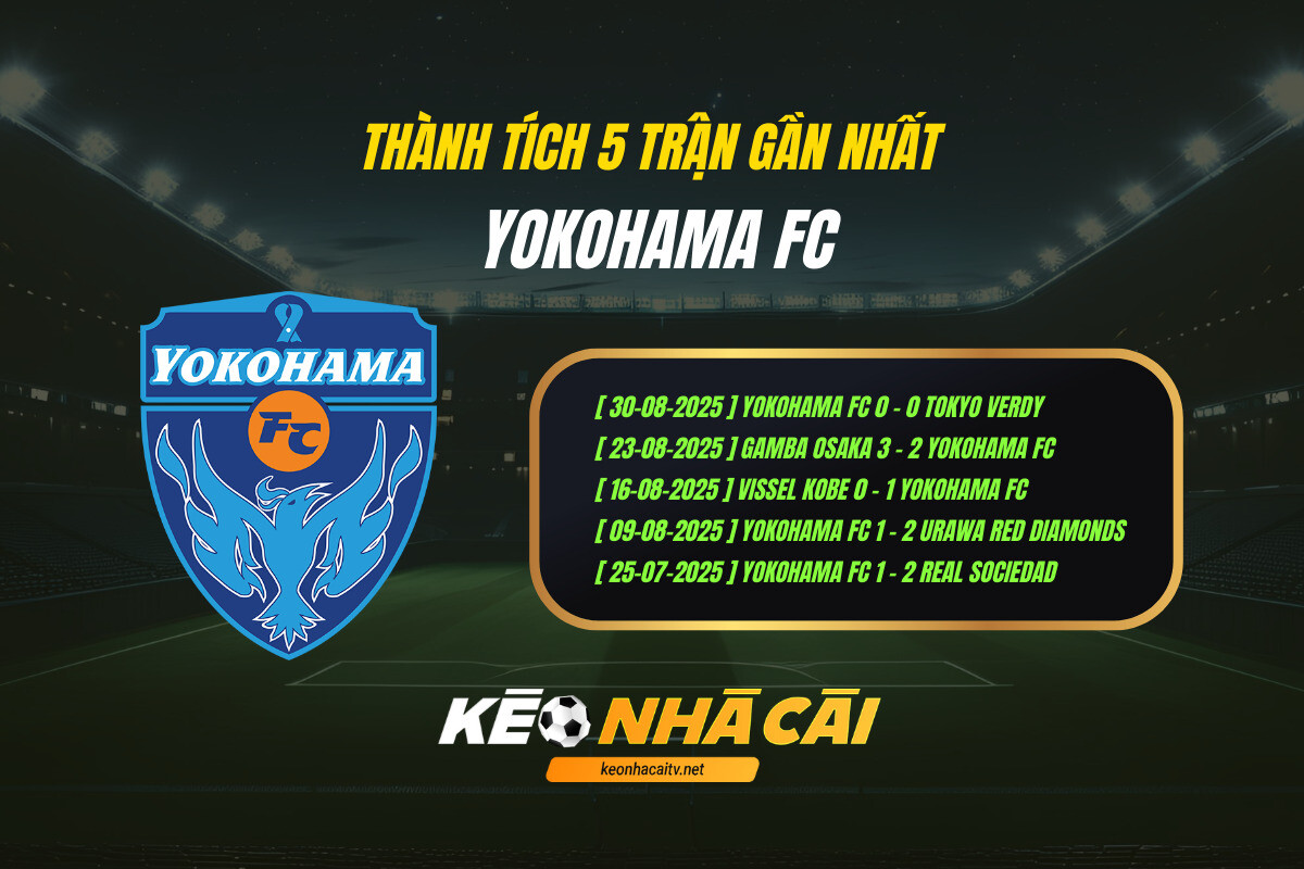 Thanh Tich 5 Tran Gan Nhat Yokohama Fc Keo Nha Cai Thành Tích 5 Trận Gần Nhất - Yokohama Fc - Kèo Nhà Cái