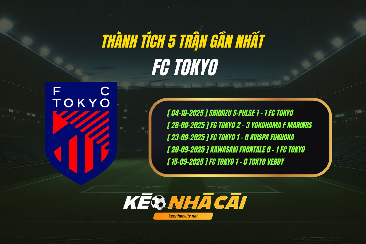 Thanh Tich 5 Tran Gan Nhat Fc Tokyo Keo Nha Cai Thành Tích 5 Trận Gần Nhất Fc Tokyo Keo Nha Cai